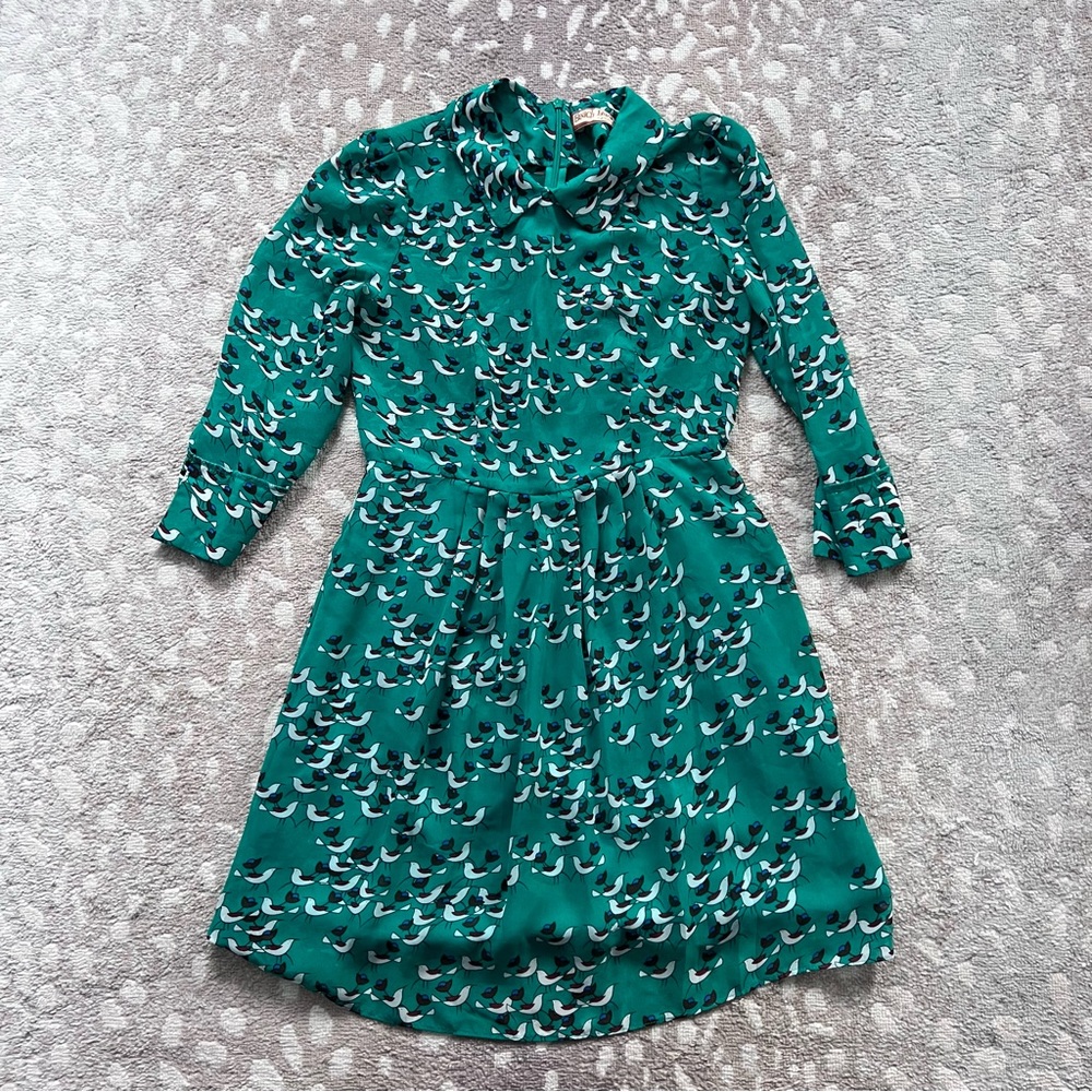 Beach Bash by Art and Tatyana M green bird dress sheer top retro